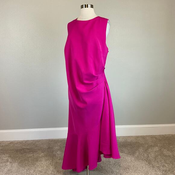 Eliza J Women's High Low A-Line Sleeveless Cocktail Dress Colorful Pink Size 20W - Picture 3 of 13